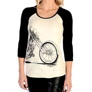 Vintage Bike Baseball Tee Heathered Super Soft
